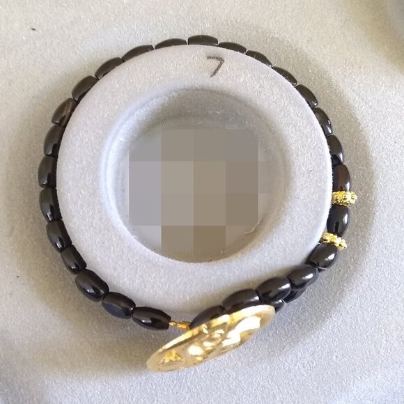 Genuine Black Jasper Bracelet with Button & Loop Closure ~ Sexy Alluring Goth - Picture 8 of 10